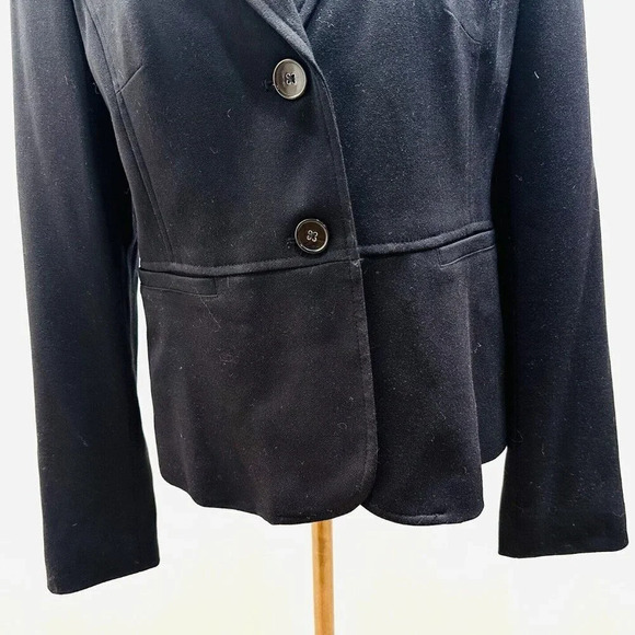 CHARTER CLUB Women Long Sleeve Button Down Collared Black Career Jacket Size 6 - Picture 3 of 13